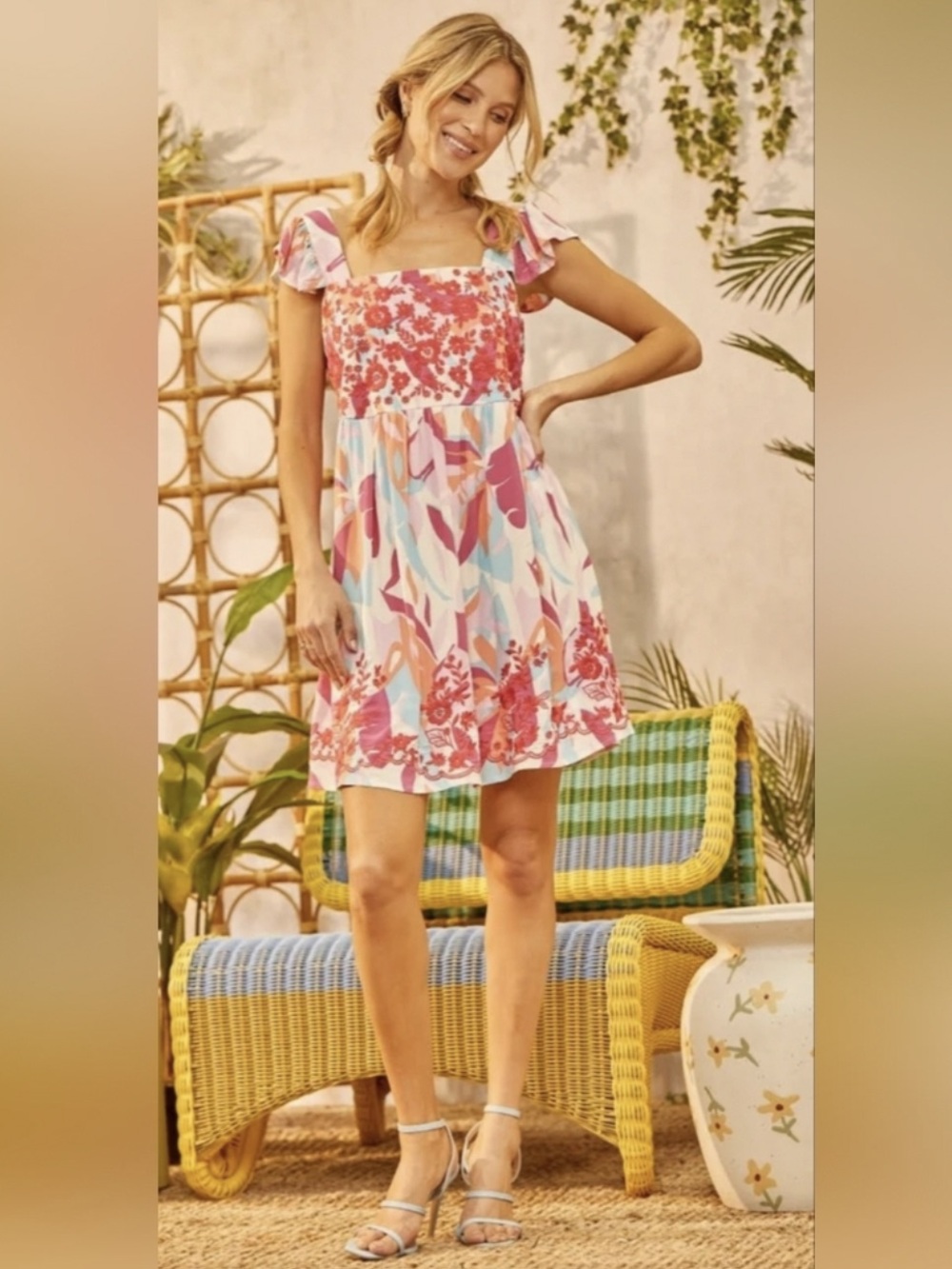 EMILY WONDER Adria Floral Mini Dress